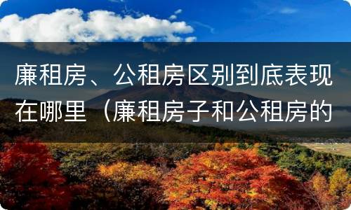 廉租房、公租房区别到底表现在哪里（廉租房子和公租房的区别）