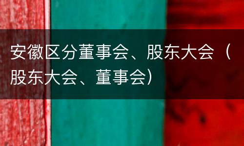 安徽区分董事会、股东大会（股东大会、董事会）