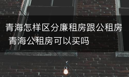 青海怎样区分廉租房跟公租房 青海公租房可以买吗