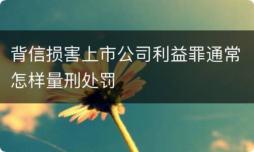 背信损害上市公司利益罪通常怎样量刑处罚