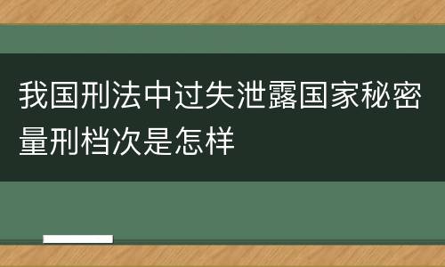 我国刑法中过失泄露国家秘密量刑档次是怎样