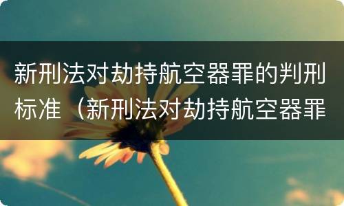 新刑法对劫持航空器罪的判刑标准(新刑法对劫持航空器罪的判刑标准是多少)