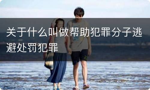 关于什么叫做帮助犯罪分子逃避处罚犯罪