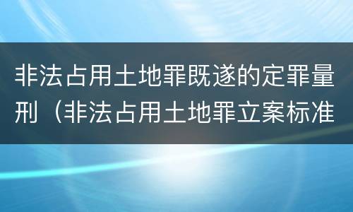 非法占用土地罪既遂的定罪量刑（非法占用土地罪立案标准）