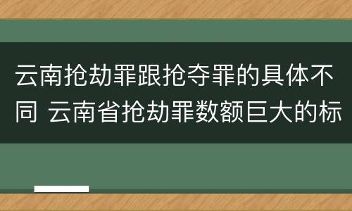 云南抢劫罪跟抢夺罪的具体不同 云南省抢劫罪数额巨大的标准