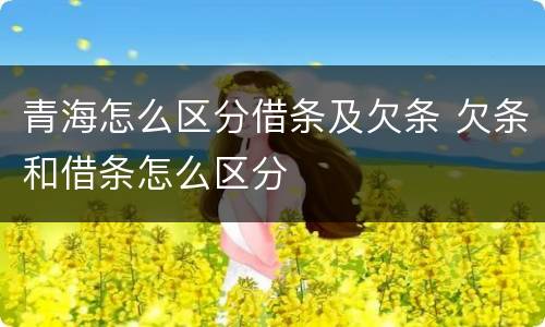 青海怎么区分借条及欠条 欠条和借条怎么区分