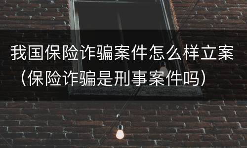 我国保险诈骗案件怎么样立案（保险诈骗是刑事案件吗）