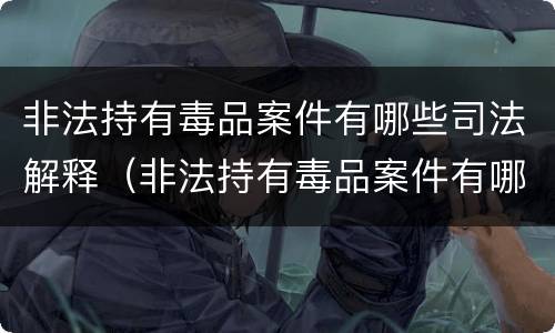 非法持有毒品案件有哪些司法解释（非法持有毒品案件有哪些司法解释最新）