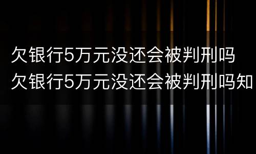 欠银行5万元没还会被判刑吗 欠银行5万元没还会被判刑吗知乎