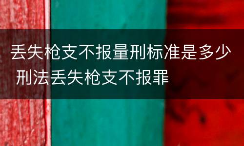 丢失枪支不报量刑标准是多少 刑法丢失枪支不报罪