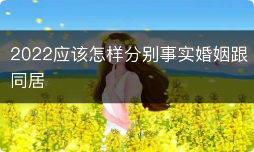 2022应该怎样分别事实婚姻跟同居