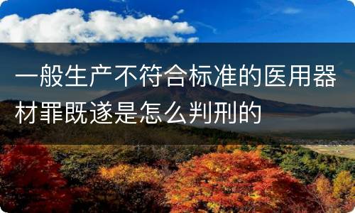 一般生产不符合标准的医用器材罪既遂是怎么判刑的