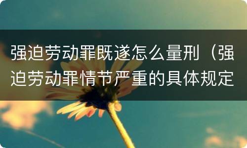 强迫劳动罪既遂怎么量刑（强迫劳动罪情节严重的具体规定）