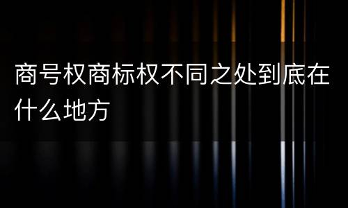 商号权商标权不同之处到底在什么地方