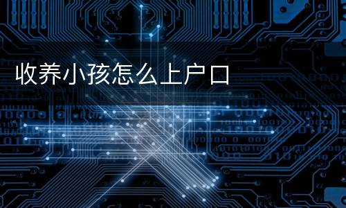 收养小孩怎么上户口