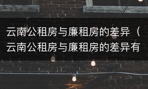云南公租房与廉租房的差异（云南公租房与廉租房的差异有多大）