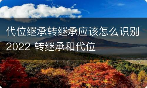 代位继承转继承应该怎么识别2022 转继承和代位