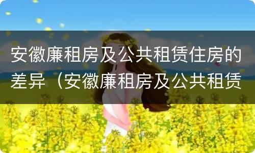 安徽廉租房及公共租赁住房的差异（安徽廉租房及公共租赁住房的差异问题）