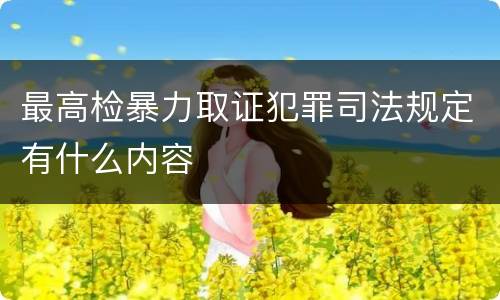 最高检暴力取证犯罪司法规定有什么内容