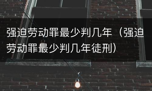 强迫劳动罪最少判几年（强迫劳动罪最少判几年徒刑）