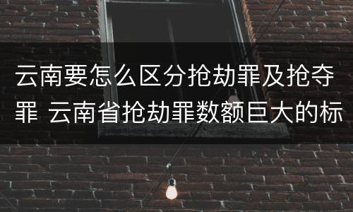 云南要怎么区分抢劫罪及抢夺罪 云南省抢劫罪数额巨大的标准