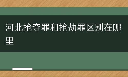 河北抢夺罪和抢劫罪区别在哪里