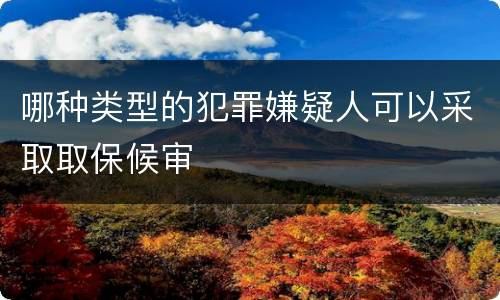 哪种类型的犯罪嫌疑人可以采取取保候审