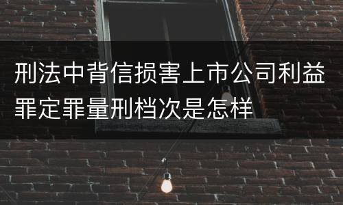 刑法中背信损害上市公司利益罪定罪量刑档次是怎样