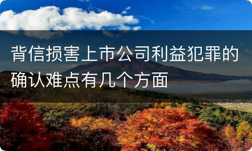 背信损害上市公司利益犯罪的确认难点有几个方面