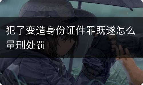 犯了变造身份证件罪既遂怎么量刑处罚
