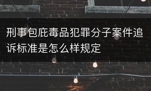 刑事包庇毒品犯罪分子案件追诉标准是怎么样规定