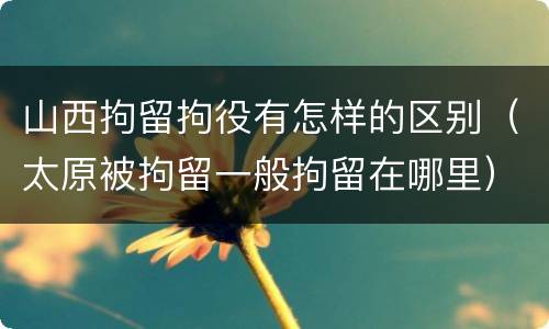 山西拘留拘役有怎样的区别（太原被拘留一般拘留在哪里）