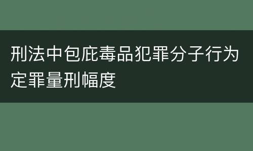 刑法中包庇毒品犯罪分子行为定罪量刑幅度