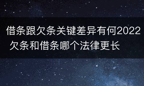 借条跟欠条关键差异有何2022 欠条和借条哪个法律更长