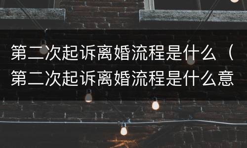 第二次起诉离婚流程是什么（第二次起诉离婚流程是什么意思）