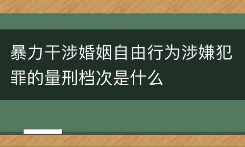暴力干涉婚姻自由行为涉嫌犯罪的量刑档次是什么