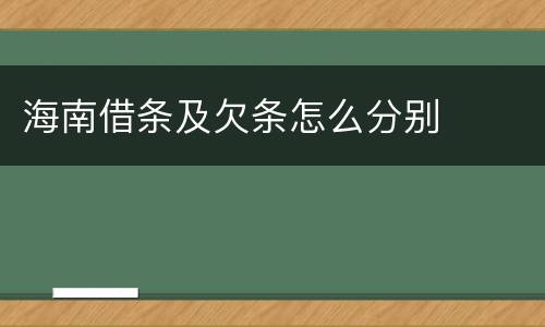 海南借条及欠条怎么分别