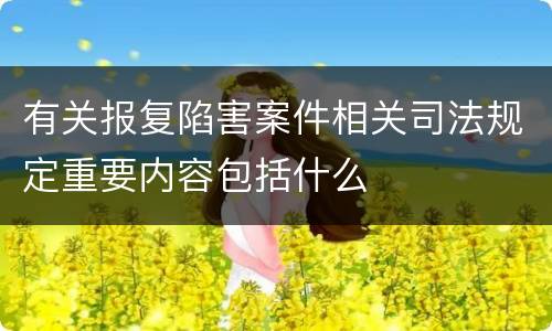 有关报复陷害案件相关司法规定重要内容包括什么