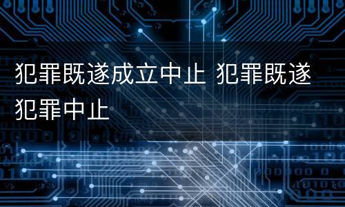 犯罪既遂成立中止 犯罪既遂 犯罪中止