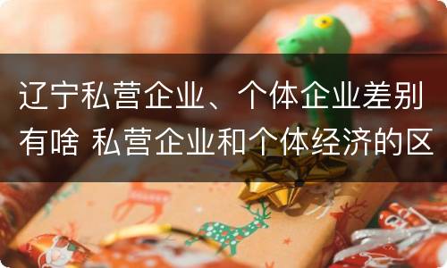 辽宁私营企业、个体企业差别有啥 私营企业和个体经济的区别