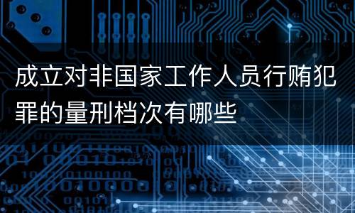 成立对非国家工作人员行贿犯罪的量刑档次有哪些