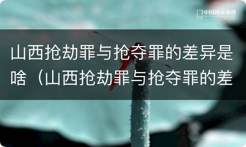山西抢劫罪与抢夺罪的差异是啥（山西抢劫罪与抢夺罪的差异是啥关系）