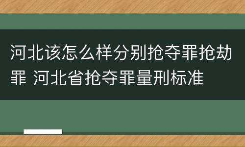 河北该怎么样分别抢夺罪抢劫罪 河北省抢夺罪量刑标准