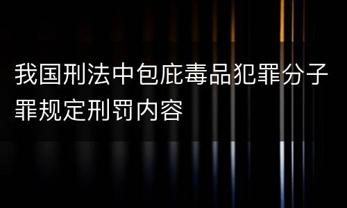 我国刑法中包庇毒品犯罪分子罪规定刑罚内容
