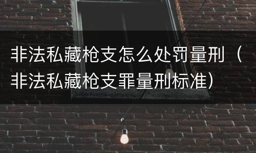 非法私藏枪支怎么处罚量刑（非法私藏枪支罪量刑标准）