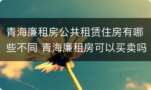 青海廉租房公共租赁住房有哪些不同 青海廉租房可以买卖吗