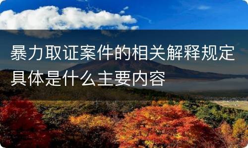 暴力取证案件的相关解释规定具体是什么主要内容