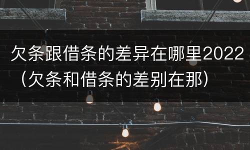 欠条跟借条的差异在哪里2022（欠条和借条的差别在那）