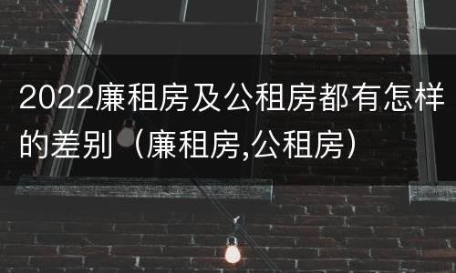 2022廉租房及公租房都有怎样的差别（廉租房,公租房）