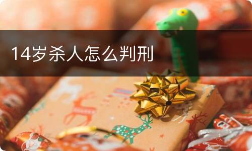 14岁杀人怎么判刑
